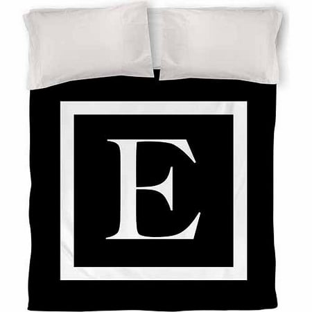 IDG Classic Block Monogram Duvet Cover, Black