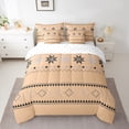 thumbnail image 2 of Feelyou Western Bohemian Aztec Bedding Comforter Set 7pcs, Wheat Tribal Square Queen Bedding Sets, Vintage Fashion Style Reversible Queen Sheet Sets, Microfiber Bedroom Decor, 2 of 8