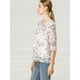thumbnail image 4 of BluCasual De GaCon Estampado Floral De Man3/4 Con Volantes PaMujer Blanco XS, 4 of 6
