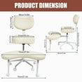 thumbnail image 2 of Height Adjustable ADHD Office Chair, Cross Legged Chair with Backrest and Wheels for Fidgety Sitters(Beige), 2 of 9