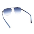 thumbnail image 5 of Mens Luxury Large Rectangle Designer Rimless Metal Rim Mogul Sunglasses Gunmetal Blue - Navy, 5 of 5