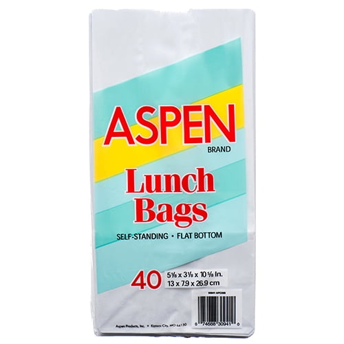 New 313810 Aspen Lunch Bag White Paper 40 Ct (24Pack) Disposable Cheap Wholesale Discount Bulk