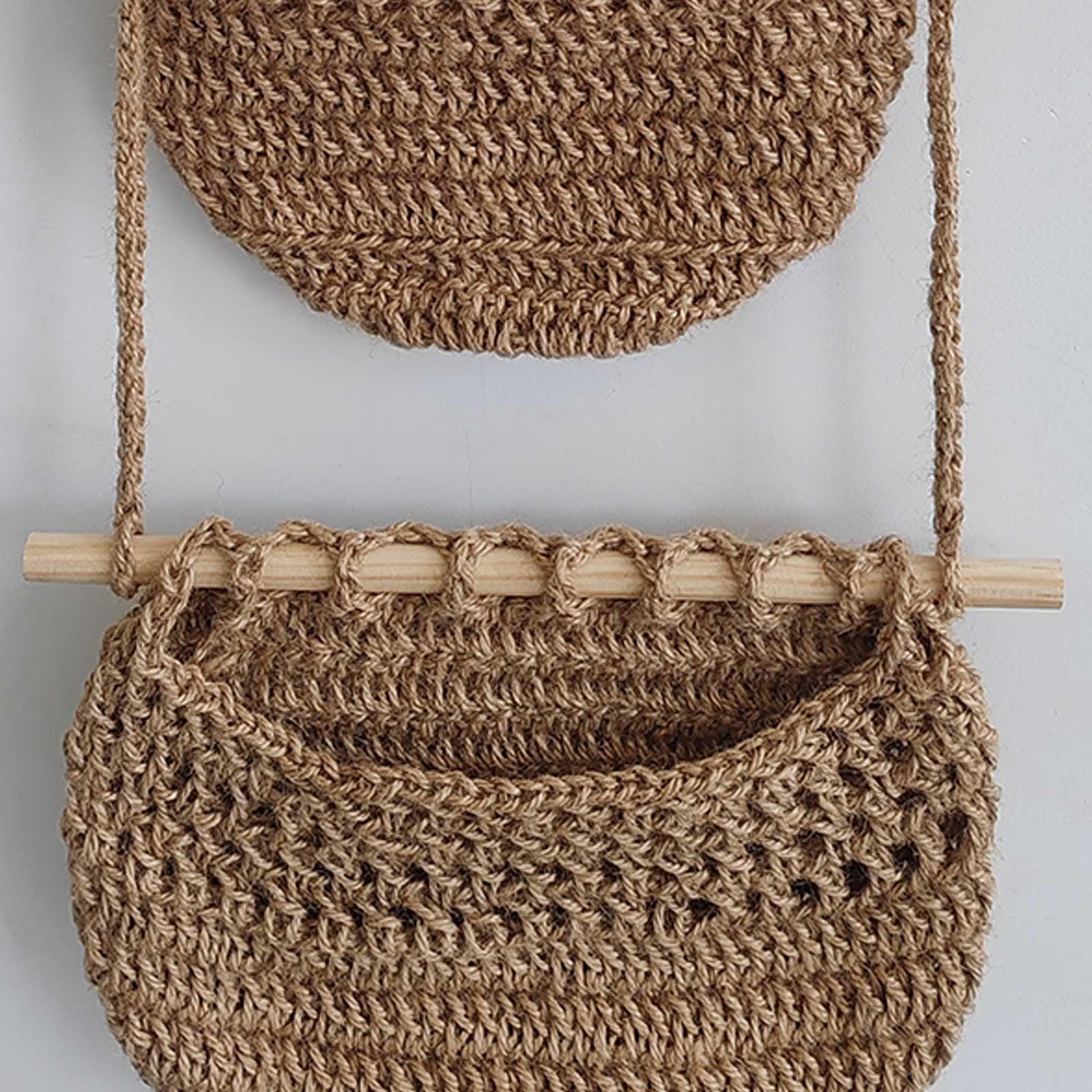 Oenbopo Hanging Fruit Basket, Handmade 3 Tier Woven Jute Wall Basket for Organizing,Hanging Produce Basket Fruit Vegetable Storage for Kitchen, Bedroom