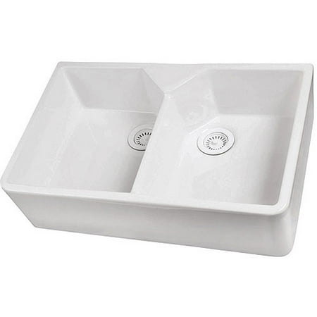 Barclay 31.5" Double Bowl Farmer Sink with No Faucet Holes