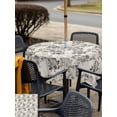 thumbnail image 5 of Outdoor Tablecloth with Umbrella Hole for Patio/Picnic/Party/Camping, Vintage Floral Waterproof Table Cloth Square Cover Washable, Grey Spring Dandelion Plants Flower Botanical (60"x 60"), 5 of 8