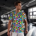 thumbnail image 3 of Wukai Colorful Easter Eggs1 Print Men's Short-Sleeved Mesh T-Shirt,Quick-Dry Short Sleeve Workout T-Shirt-X-Large, 3 of 8