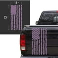 thumbnail image 2 of Distressed American Flag Truck Tailgate Vinyl Decal Compatible with Most Pickup Trucks USA Sticker Pickup Truck Car Sticker Rear Graphic (11" x 25", Lilac), 2 of 8