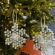 thumbnail image 5 of Adornos navideños, colgante de copo de nieve de metal para Navidad, decoración para árbol de Navidad, adornos navideños de copo de nieve con diamantes de imitación, colgante de copo de nieve de metal, 5 of 6