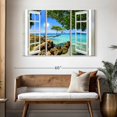 thumbnail image 3 of Elephant Stock Window View Wall Art - Horizontal Multi Panel Canvas - Living Room Wall Decor - Beach Multi Panel - Green And Blue Decor - 50" x 32", 3 of 8
