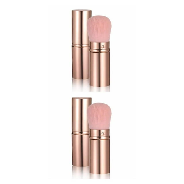 kurtrusly Soft And Comfortable Blush Brush For Flawless Makeup Look Wide Application Rose red 2Set