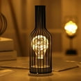 thumbnail image 3 of Hollow Out Table Lamp Night Light Iron Crafts Vintage Style Battery Powered Industrial Decorative Reading Lamp for Bedroom Study Room Office , Bottle 11x11x30cm, 3 of 8