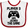 thumbnail image 3 of Inktastic Player 3 Has Joined the Game Boys or Girls Baby Bib, 3 of 4