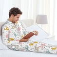 thumbnail image 6 of Lsque Little Elephant Pattern Long Sleeve Pajama Set for Men - Soft 2-Piece Sleepwear and Loungewear Set with Pockets, Comfy Nightwear-X-Large, 6 of 7
