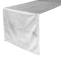 14" x 108" Velvet Table Runner White