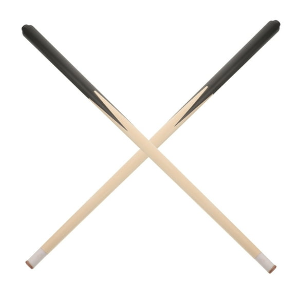 2 tacos de billar de madera, prácticos y cortos.