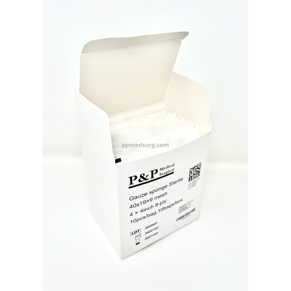 Gauze Surgical Sponges Cotton STERILE Woven 8-ply High Grade Quality 4"x4" Class I(a) All Purpose Pads Case of 2000