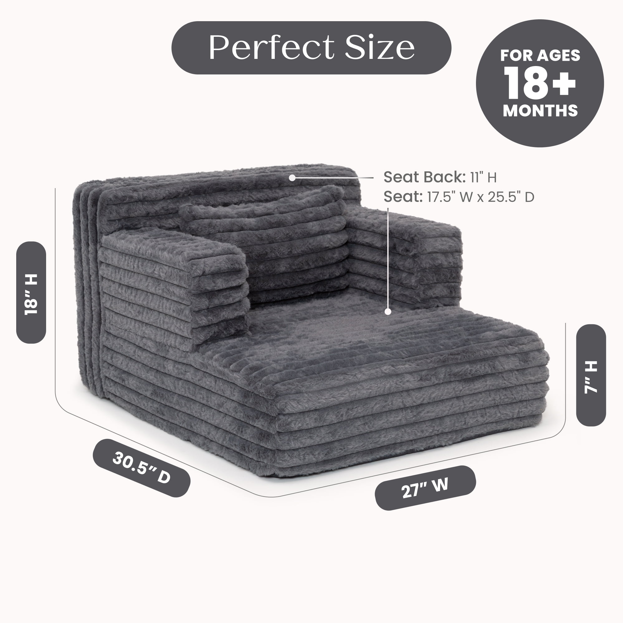Delta Children Cozee Chaise Bedtime Lounger Chair, Midnight