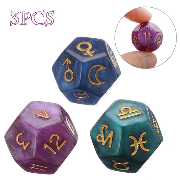 3pcs 12 Sided Resin Tweezers Astrology Tarot Constellation Divination Dice Walmart Com