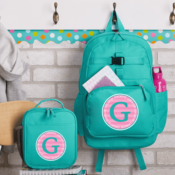 Online Personalized Allover Name Aqua Backpack + LunchboxAvailable Individually or as a Set
