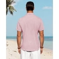 thumbnail image 4 of Camisa J.VER de lino para hombre, manga corta, con botones, rosa, talla 4XL, 4 of 5