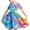 Multicolor a5, variant on Kids Girls A Line Dresses, Stretchy Wrinkle Floral Print Short Sleeve Fashion Princess Dress for Child Girls Multicolor Size 5 T