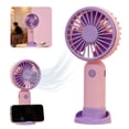 thumbnail image 2 of Clearance Sale! | USB Rechargeable Portable Handheld Fan, 3 Speed Quiet Mini Cooling Fan, 2-in-1 Handheld & Desktop Fan For Home Outdoor Travel(Purple), 2 of 9