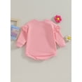 thumbnail image 4 of Suealasg Baby Girls Bubble Romper 3M 6M 9M 12M 18M Toddler Ruffled Long Sleeve Round Neck Bodysuit Newborn Spring Fall Playsuit Clothes, 4 of 9