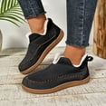 thumbnail image 2 of Mepaouo Womens Winter Work Boots Suede Fleece Lined Snow Ankle Booties Slip on Walking Loafers Flats Shoes, 2 of 8