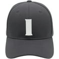 thumbnail image 2 of Daxton Structured Curve Visor Bill Baseball Hat 3D Capital Alphabet Letters, Charcoal Hat White Letter I, 2 of 3
