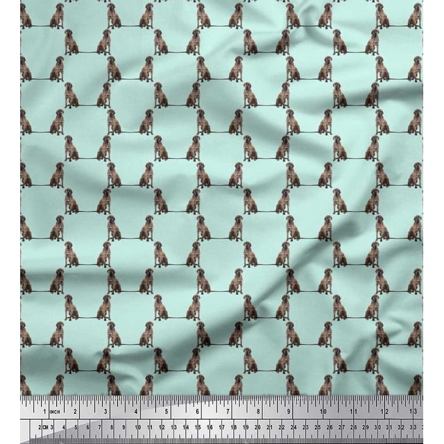 Soimoi Poly Georgette Fabric Cane Corso Dog Fabric Prints by Yard 42 Inch Wide