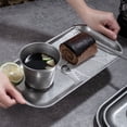 thumbnail image 4 of Rectangle Metal Food Tray, Stainless Steel Plates, Matte Finish Industrial Rectangle Dinner Plate Tray, for Adults, Picky Eaters, Campers, Hand Project, 4 of 7