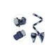 thumbnail image 2 of INSPIRAR CHIC Corbatas de moño preatadas de rayas gruesas para hombres, corbatas de satén ajustables para bodas formales en gris-azul, 2 of 4