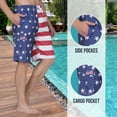 thumbnail image 5 of Men's American Flag Quick-Dry Swim Trunks with Cargo Pocket - Brushed Microfiber Board Shorts for Swimming, Surfing & Beach-7110-10-2XL, 5 of 7