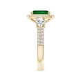 thumbnail image 3 of ANGARA Cushion Lab Grown 1.9 Ct Emerald Halo Double Shank Engagement Ring for Women in 14K Yellow Gold (Size-8mm) | May Birthstone, Anniversary, Jewelry Gift for Women | Lab-Grown Emerald Ring, 3 of 9