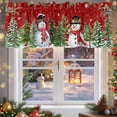 thumbnail image 5 of Christmas Snowman Valances for Windows, 54 x 18in, Winter Pine Needle Tree Bird Snowing Red Rod Pocket Kitchen Valance Curtain Light Filtering Window Treatments for Living Room Bedroom, 1 Panel, 5 of 7