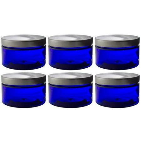 Download Cobalt Blue 4 oz PET Plastic Jar with Silver Metal Lid (BPA Free) 6 Pack - Walmart.com