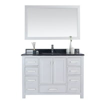 48 Inch White Cabinet With Black Wood Counter top - Laviva