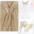 thumbnail image 3 of Accesorios para el cabello elegantes y bonitos: Clip para el cabello en forma de flor y mariposa con borlas, 2 piezas, 4.33", 3 of 7