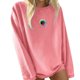 thumbnail image 1 of Gibobby Blusa Casual Para Mujer Camiseta de manga larga a con cuello redondo y estampado pequeño informal y juguetón para mujer（Rosa， XXL), 1 of 4