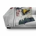 thumbnail image 3 of American Flag Soft Flannel Fleece Throw Blanket, USA Eagle Grunge Effect 4th of July Usa Country Independence Image, Cozy Plush for Indoor and Outdoor Use, 60" x 80", Multicolor, by Ambesonne, 3 of 6