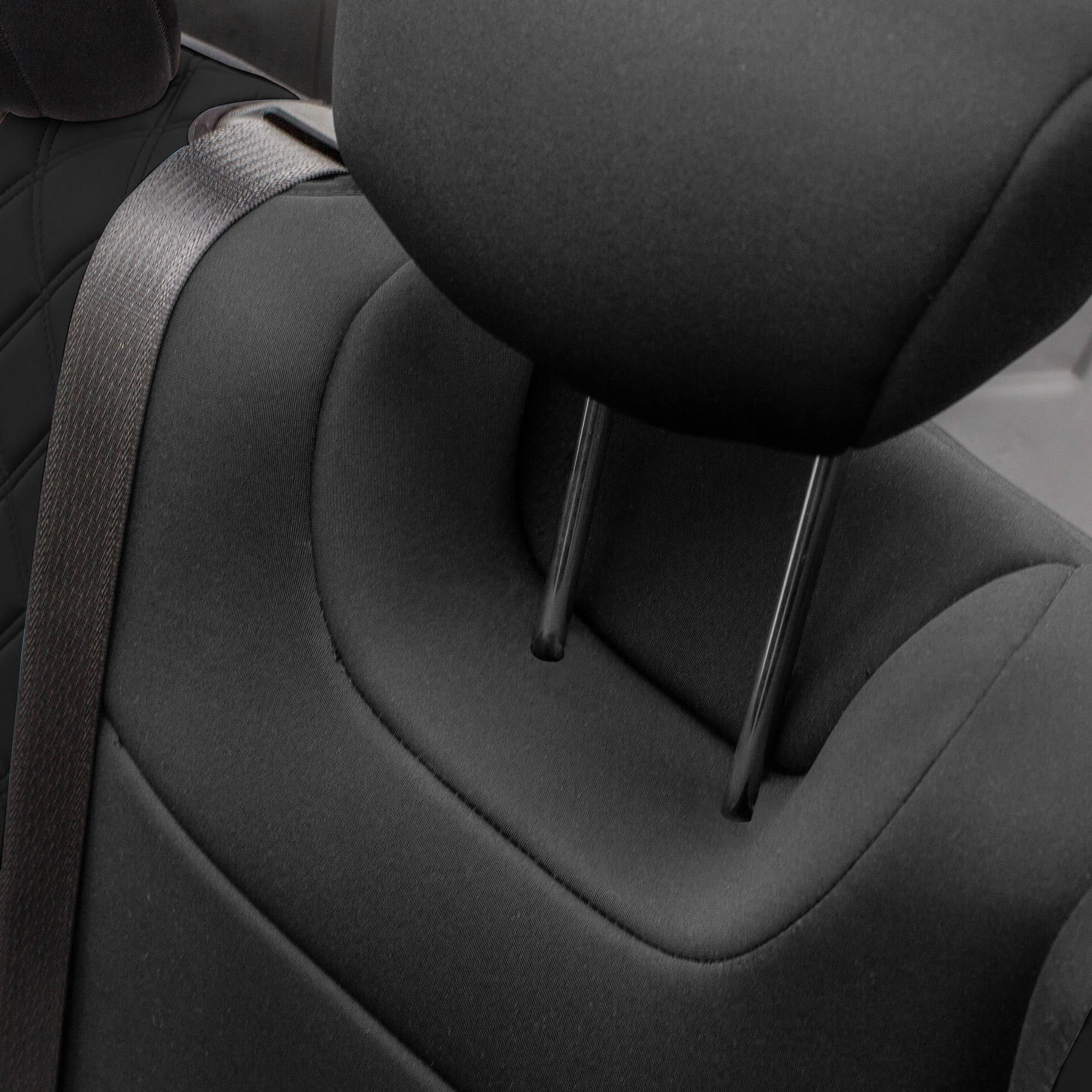 For Jeep Wrangler JL 4DR 2018-2023 FH Group Neoprene Custom Fit Car Seat Covers Rear Set - Black