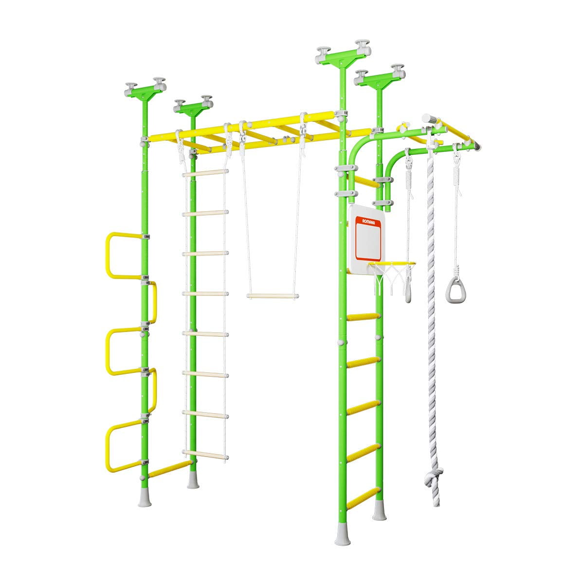 and Trapeze Bar Suit for Gyms Rope - Playground Set for Kids with Gymnastic Rings Schools and Kids Room Childrens Indoor Home Gym Swedish Wall Comet 5 