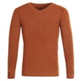 thumbnail image 1 of LOVZFMLL Men's Sweaters, Solid Color V-Neck Ribbed Pullover, Casual Everyday Layering Shirt, Warm Winter Tops Slim, Fall Clothes, 1 of 3