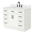 thumbnail image 4 of Ariel Hepburn 43 In. Oval Sink Vanity With White Quartz Countertop In White, 4 of 10