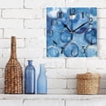 thumbnail image 3 of Bubbles Blue Wall Clock Decorative Square Silent Non-Ticking Operated Clocks Aesthetic for Bedroom Living Room, 3 of 8