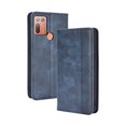 thumbnail image 1 of Compatible with HTC Desire 20 Plus Case Magnetic Closure Vintage Pattern PU Leather Wallet Cover with Card Slots-Blue, 1 of 5