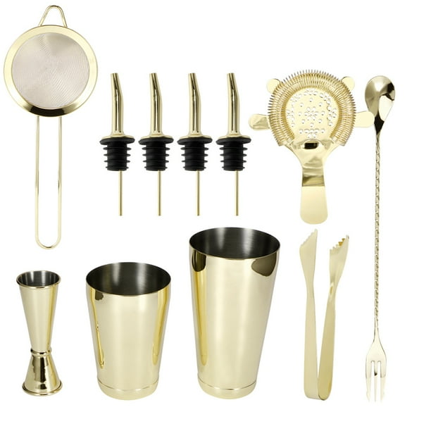Accesorio de camarero, 11 piezas/juego de coctelera, coctelera Boston Shaker impulsada por el rendimiento Jadeshay A
