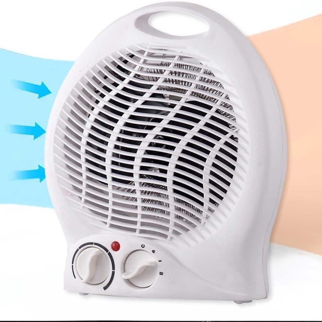 BotaniNest Portable Space Heater With Fan – 2 In 1 Hot & Cold Adjustable Thermostat Overheat Compact Personal Heater Fan For Home Bedroom And Desk Use