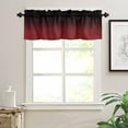 thumbnail image 6 of Ombre, Kitchen Curtains and Valances Set, 3 Piece Kitchen Curtains Set 24 Inch Length, Abstract Gradient Red Black Art Rod Pocket Curtains Tier Farmhouse Window Curtains, 6 of 6