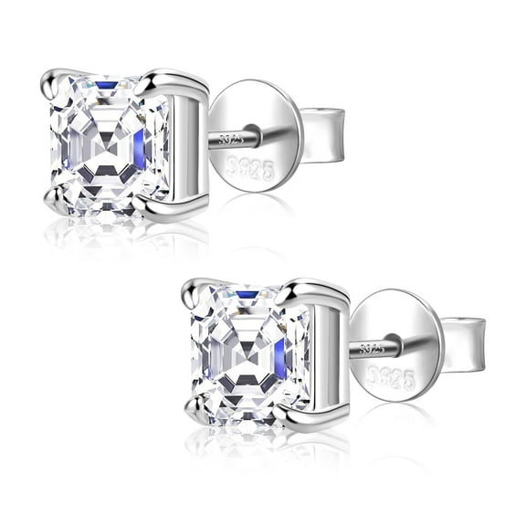 LANCHARMED Earring Hypoallergenic Leverback Moissanite Earrings for Women, 5mm 1.2ct, D-Color VVS1